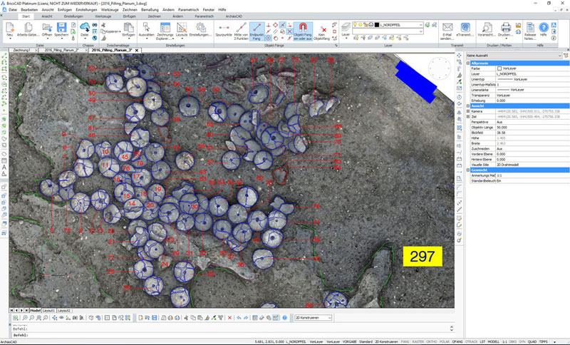 ArchäoCAD Rectify Planumsdokumentation mit digital hinterlegtem Einzelbild