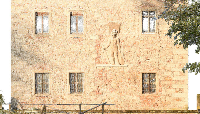 Wasserschloss Oberau Punktwolke der Fassade