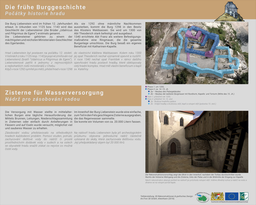 Information board III Burg Liebenstein - cistern for water supply