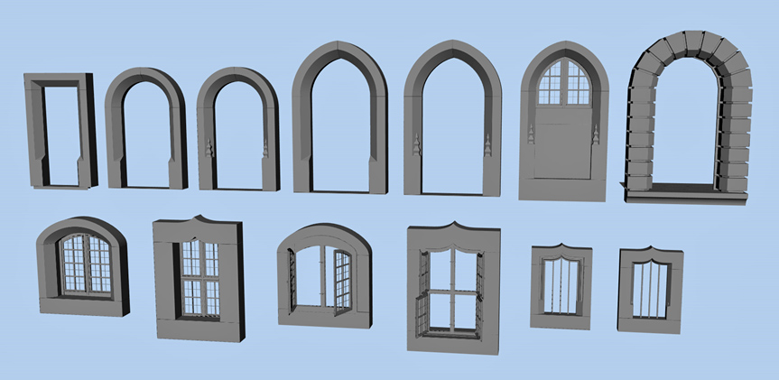 Different designs for different door walls and window reconstructions