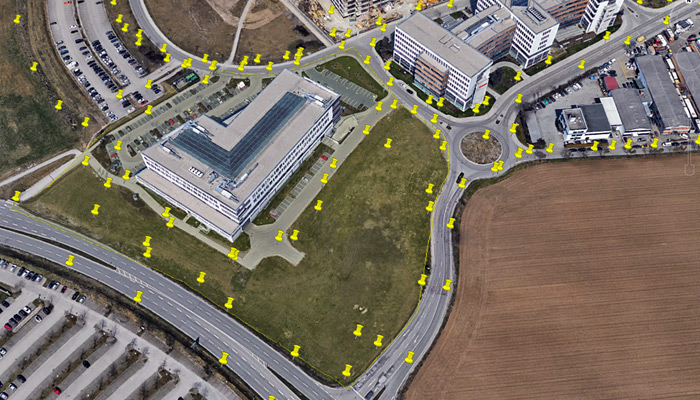 BMW - terrain Garching (positions of the Long-Range Laser Scanner Riegl VZ-2000i)