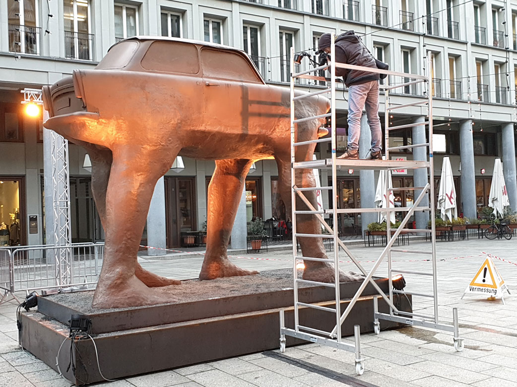 Bei der Arbeit vor Ort - komplettes Aufmaß in wenigen Stunden.