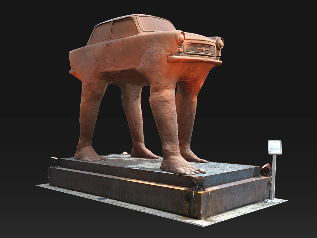 Digitales 3D-Modell der gescannten Skulptur auf Sketchfab