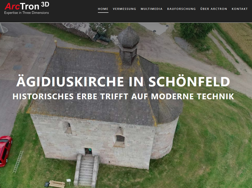 Webseite zur Präsentation des Denkmals St. Ägidiuskirche in 3D