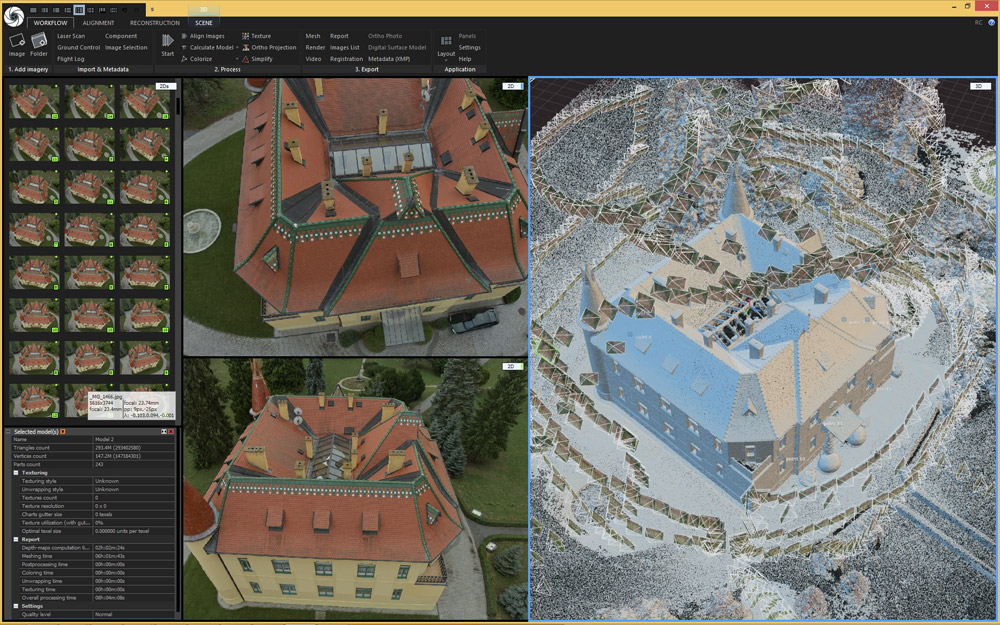 RealityCapture Photogrammetriesoftware Screenshot UAV Dokumentation