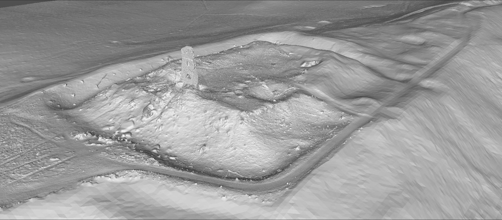 Digital model of ruins with terrain
