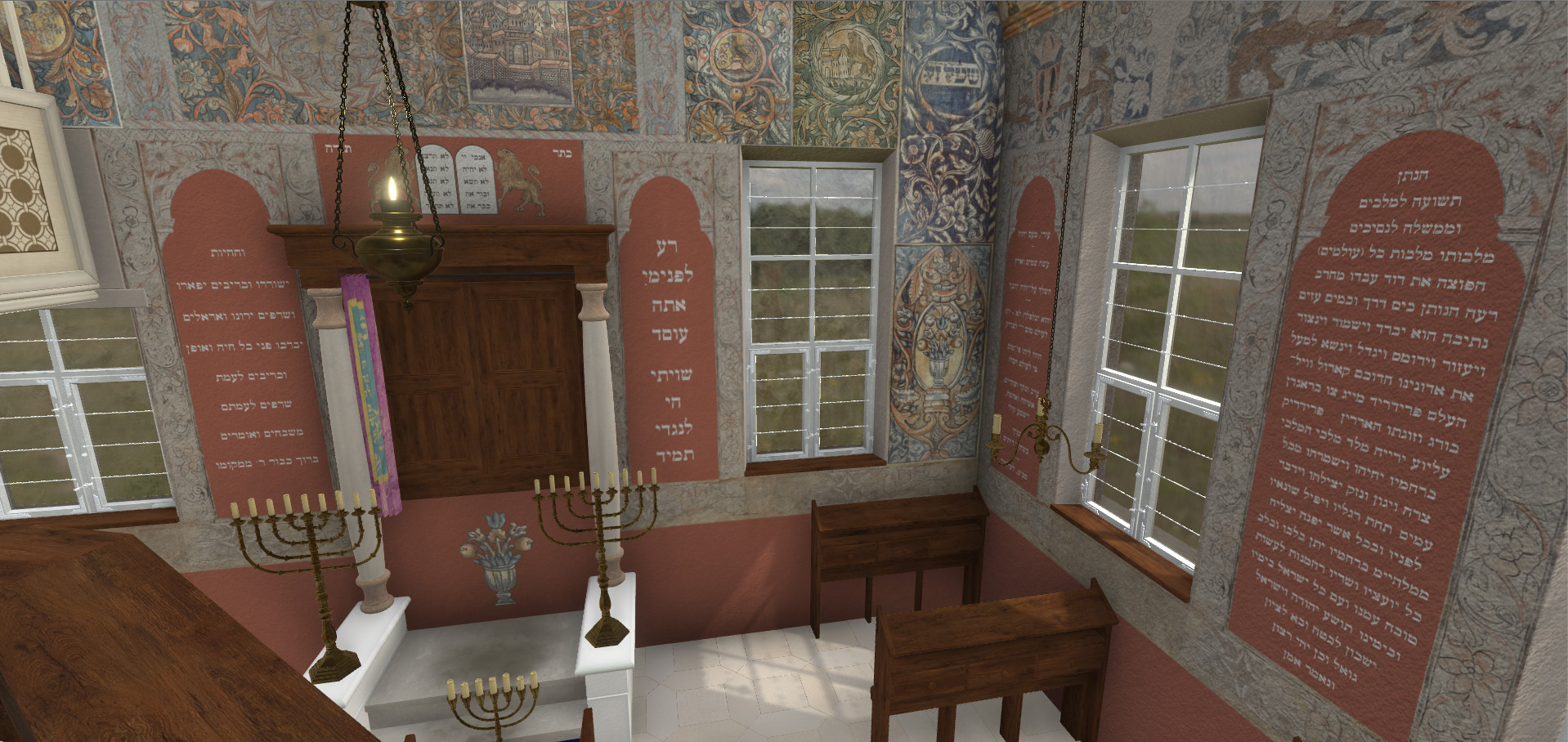 Synagogue - digital reconstruction of the wall paintings