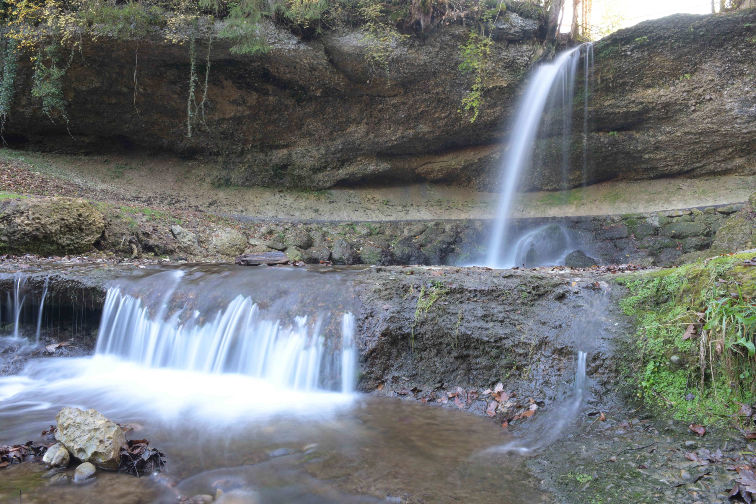 Small waterfall on the geological trail