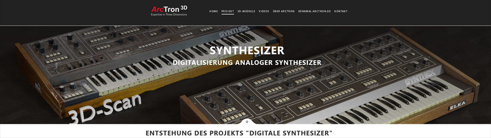 Synthesizer 3D Dokumentation für Google auf https://denkmal.arctron.de/synthesizer/