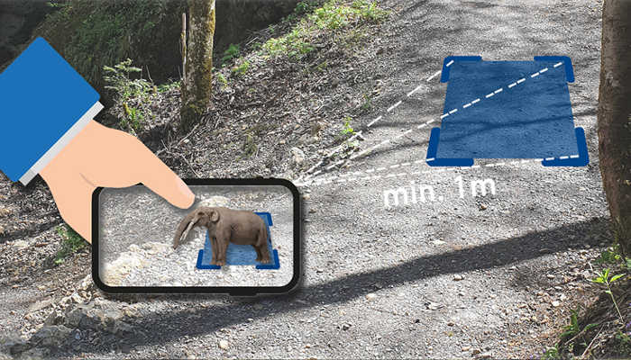 Adventure trail - placing animals in the environment with augmented reality
