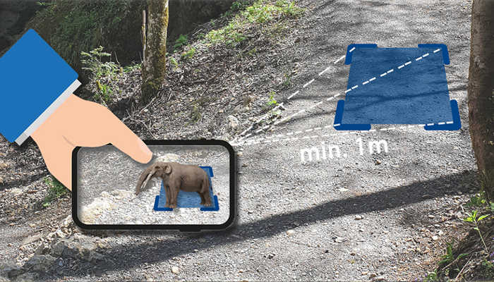 Erlebnispfad - Tiere mit Augmented Reality in die Umgebung platzieren