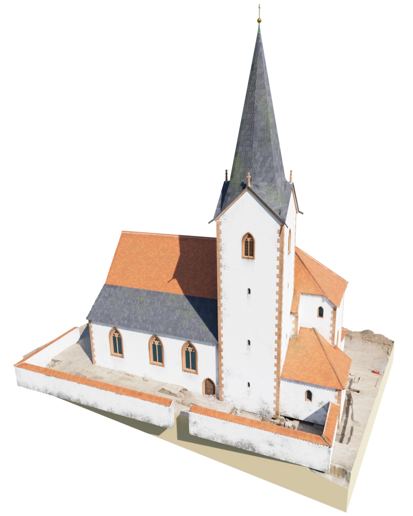 Digitales 3D-Modell Erbes-Büdesheim aus Laserscan- und Photogrammetriedaten, Kirchengebäude