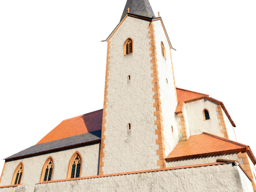 3D reconstruction of the church Erbes-Büdesheim on the digitized foundation of the archaeological excavation