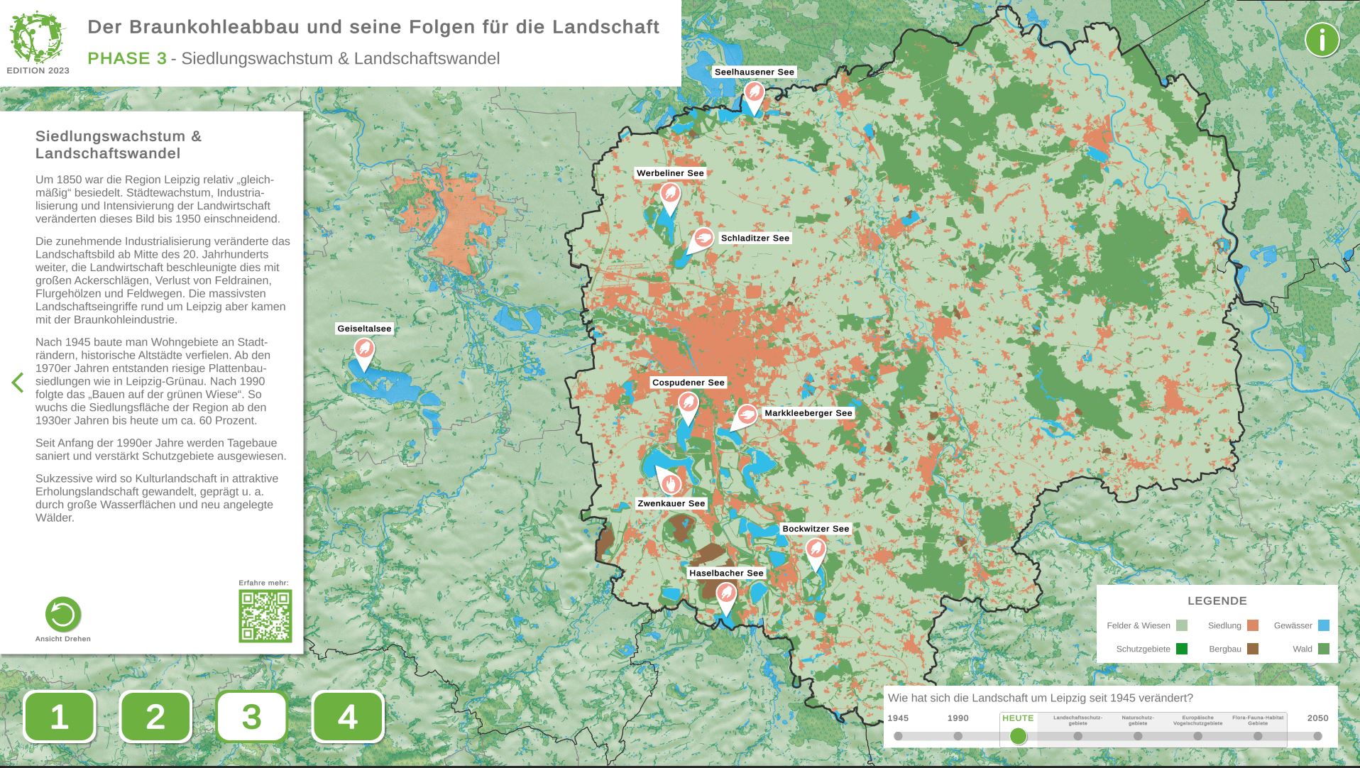 Siedlungswachstum & Landschaftswandel - Inhalte der interaktiven Anwendung als AR-App